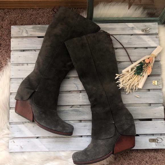 KorkEase Shoes Kork Ease Lorelei Grey Truffle Suede Leather Tall